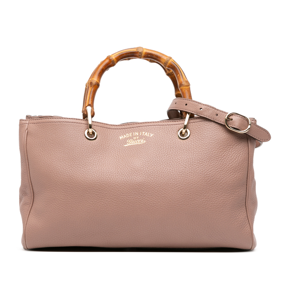 Pre-Loved Gucci Medium Calfskin Bamboo Shopper Satchel - Picture 1 of 11